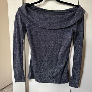 White House Black Market Sparkly Gray Top